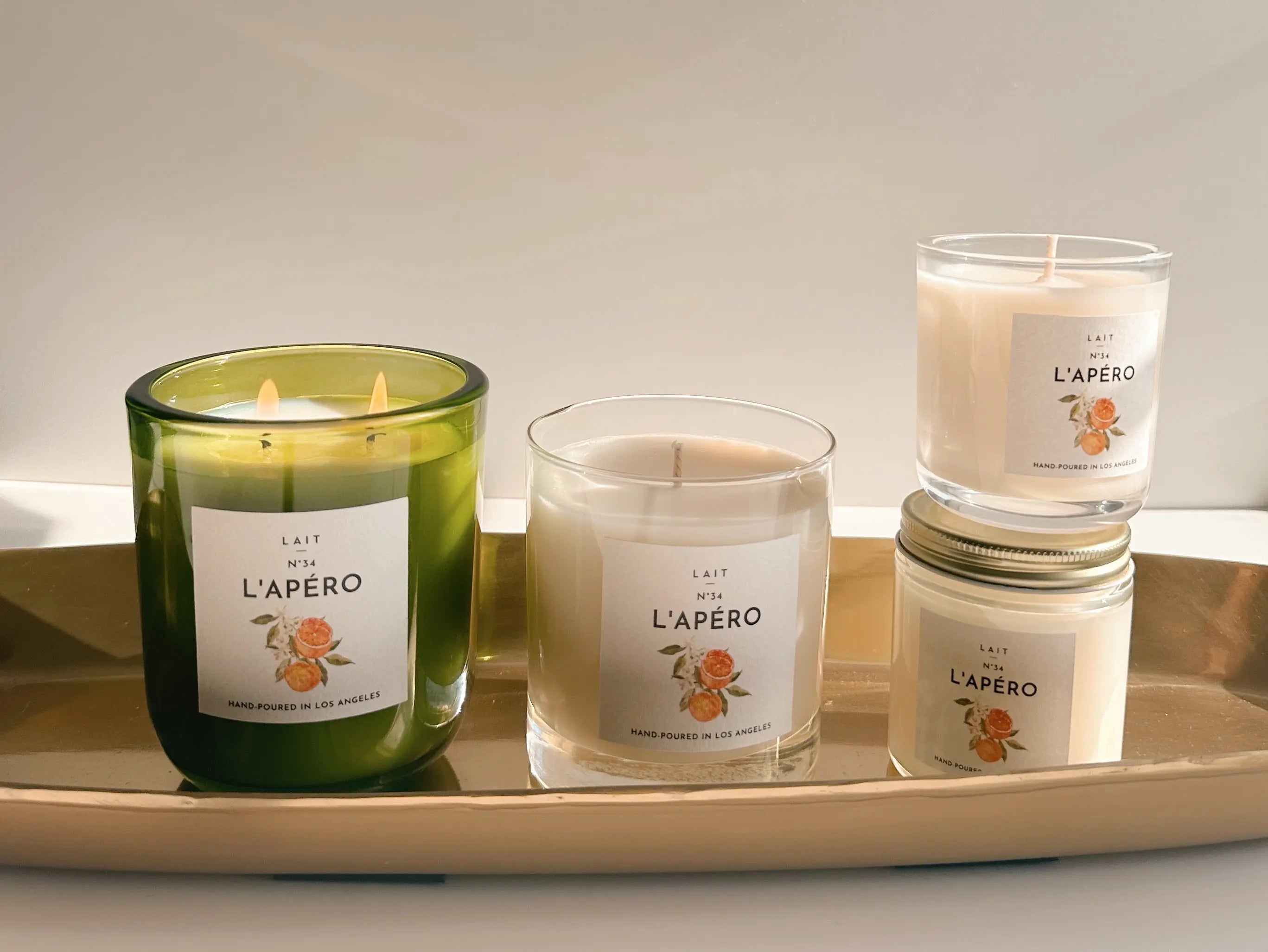 N°34 L’APÉRO (APEROL SPRITZ CANDLE) 2-WICK CANDLE SHOP LAIT
