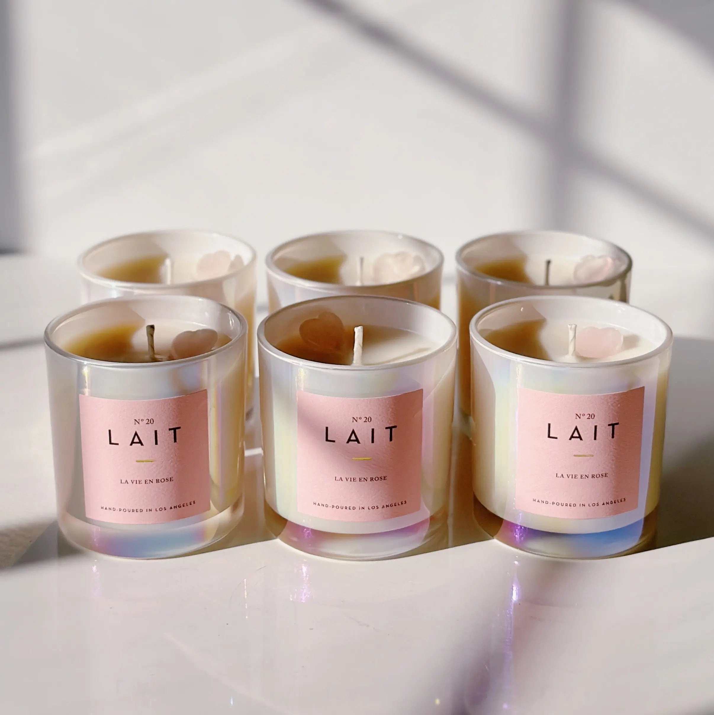 N°20 LA VIE EN ROSE QUARTZ CRYSTAL CANDLE *LIMITED EDITION* SHOP LAIT