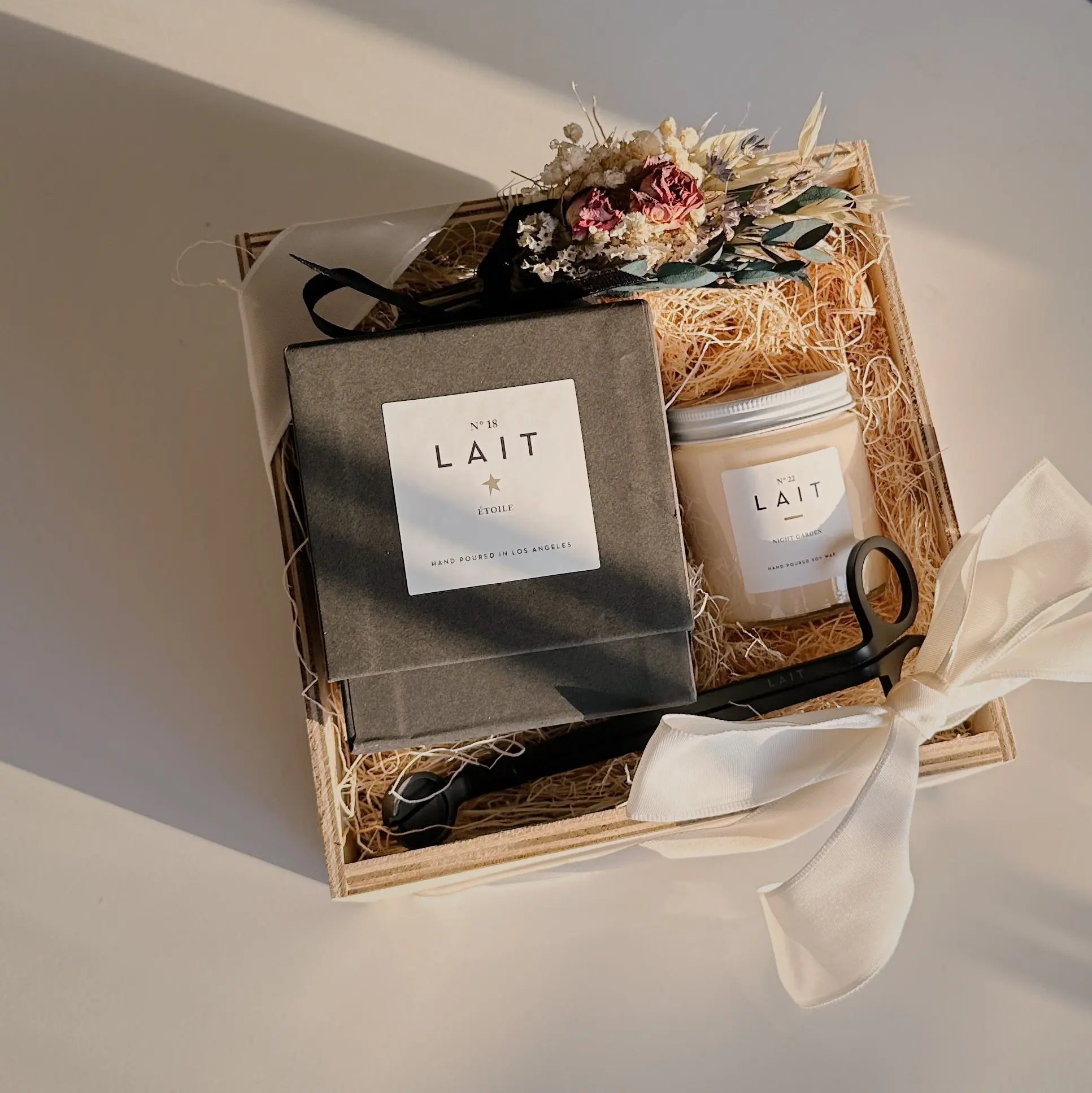 CUSTOM WOODEN CANDLE GIFT BOX SHOP LAIT