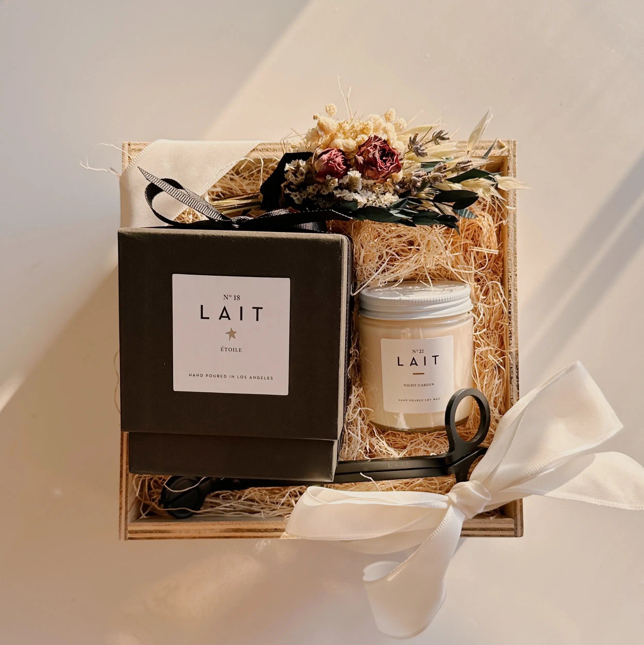 CUSTOM WOODEN CANDLE GIFT BOX SHOP LAIT