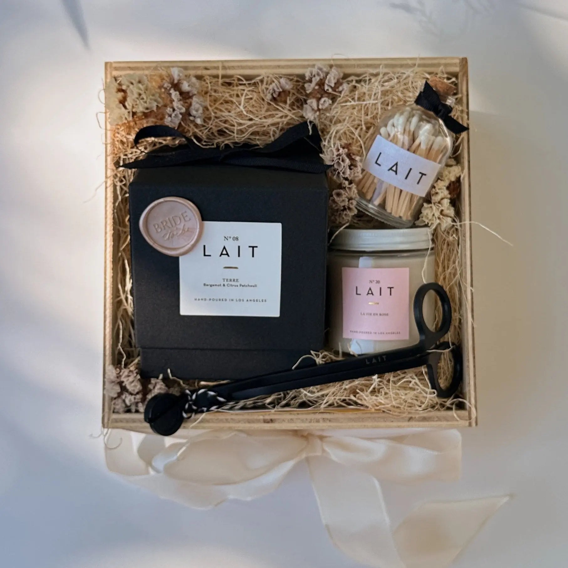 CUSTOM WOODEN CANDLE GIFT BOX SHOP LAIT