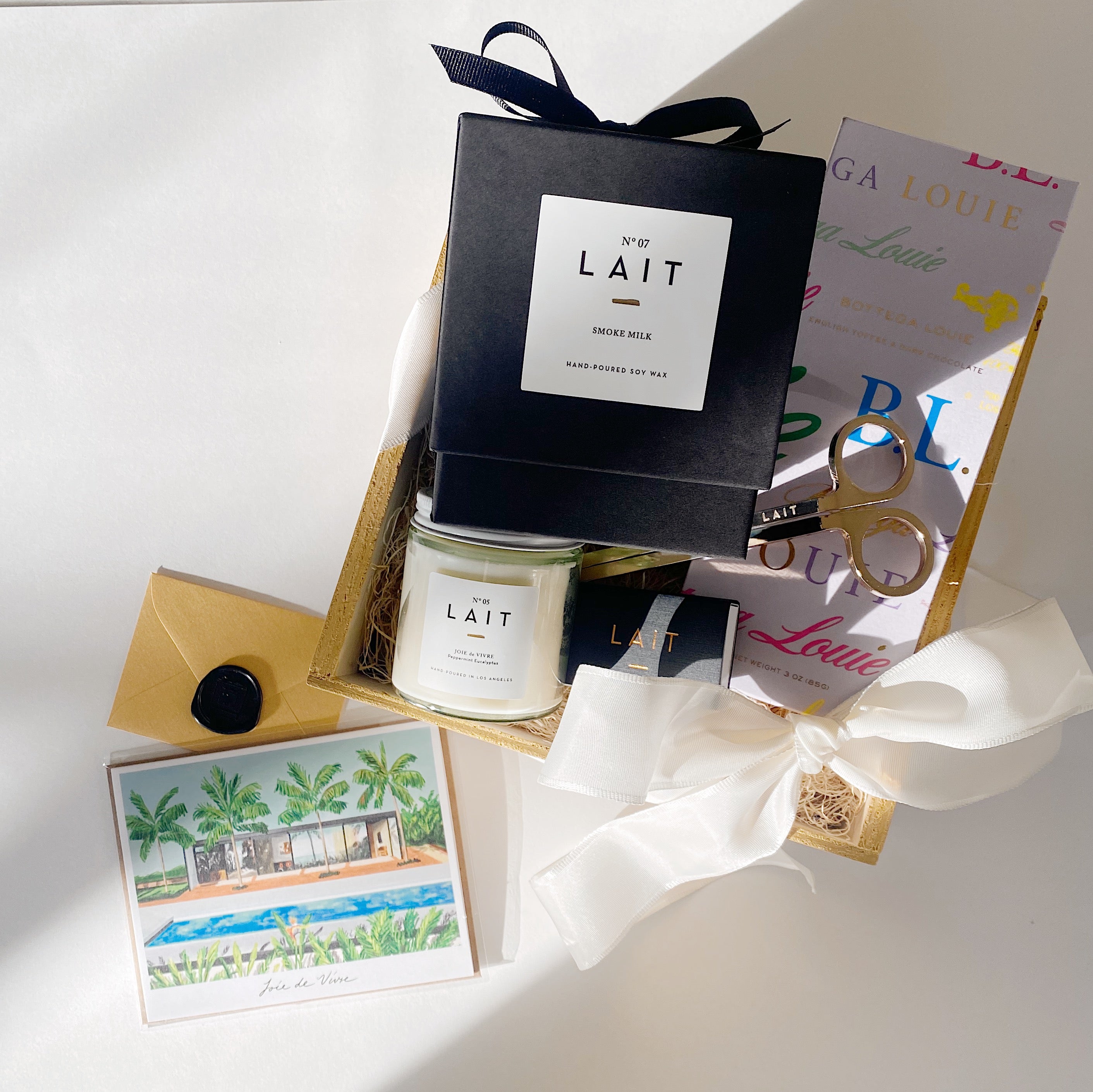 CUSTOM WOODEN CANDLE GIFT BOX SHOP LAIT